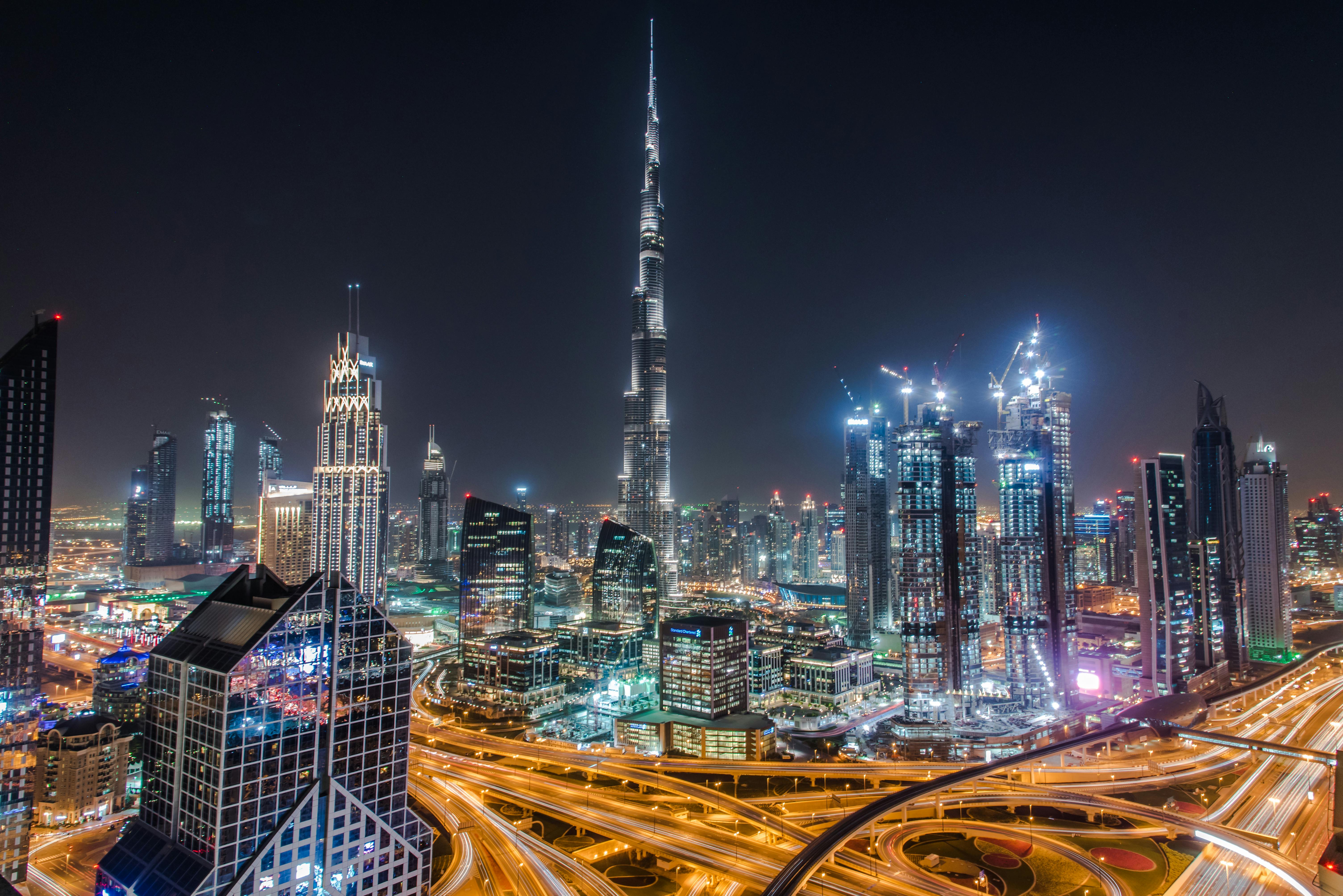 Dubai luxury real estate at night